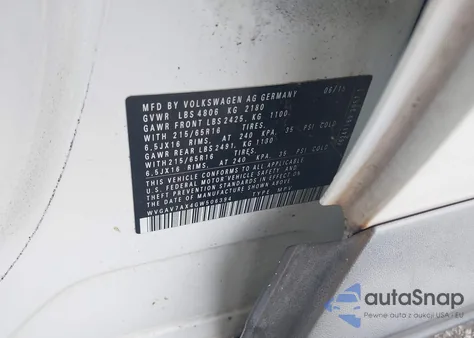 2016 Volkswagen Tiguan S from USA, damaged, VIN WVGAV7AX4GW506394